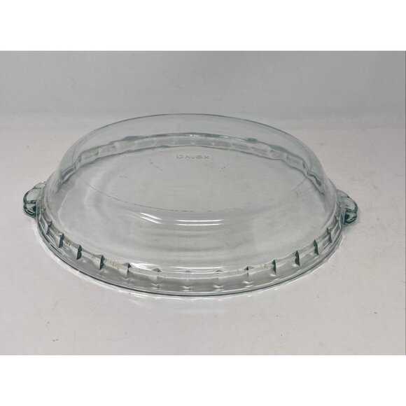 Vintage Pyrex Clear Glass 9.5” Pie Plate Deep Baking Dish Fluted W Handles # 229 - Picture 6 of 9